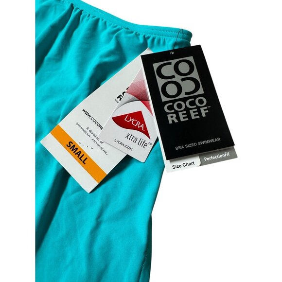 COCO REEF Solid Slit Swim Skirt Women's Swimsuit U95745 Aqua Size Small - Picture 4 of 6